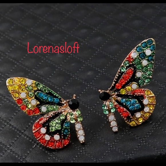Jewelry - Crystals Butterfly Earrings